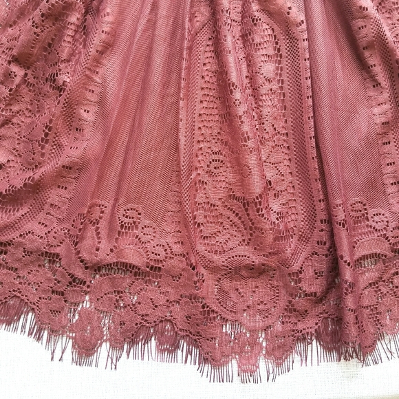 Pinky Ruched Waist Lace Overlay Dress - Picture 14 of 14